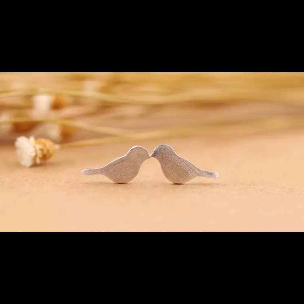 🐦 Genuine Sterling Silver Dainty Bird Earrings